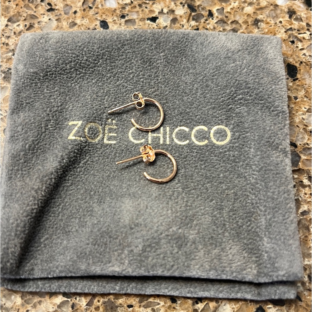 Zoe Chicco 14k rose gold hoops